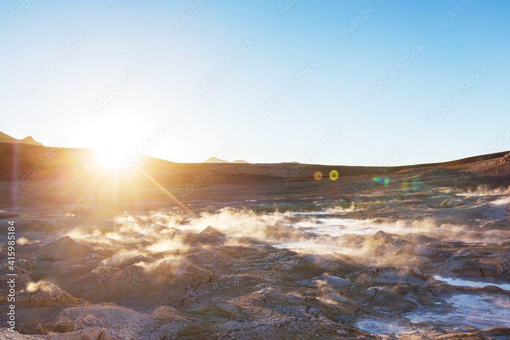 Naklejka premium Geyser in Bolivia