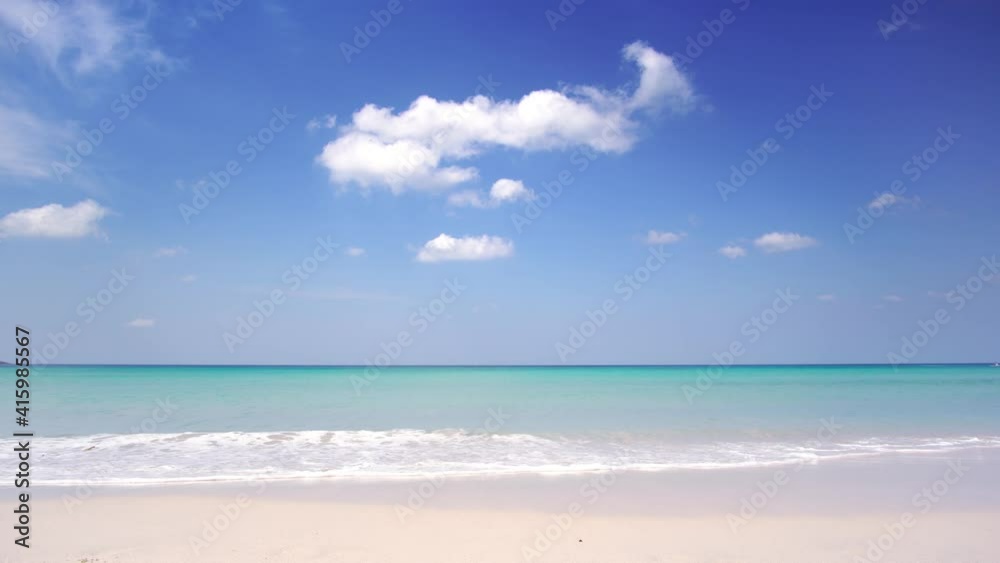 The sea and nature are always beautiful. White beach sand blue sea blue sky with cloud background. The sea and nature are always beautiful. White beach sand blue sea blue sky with cloud background.