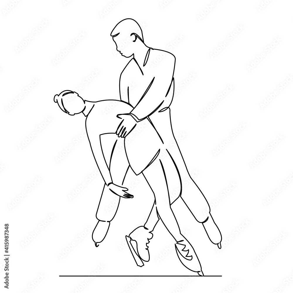 Fototapeta premium figure skaters pair skating