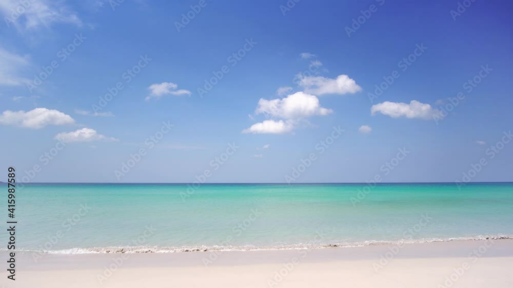 The sea and nature are always beautiful. White beach sand blue sea blue sky with cloud background. The sea and nature are always beautiful. White beach sand blue sea blue sky with cloud background.