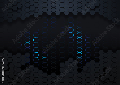 Dark Hexagonal Abstract Bac...