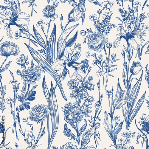 Floral seamless pattern. Flowering. photo