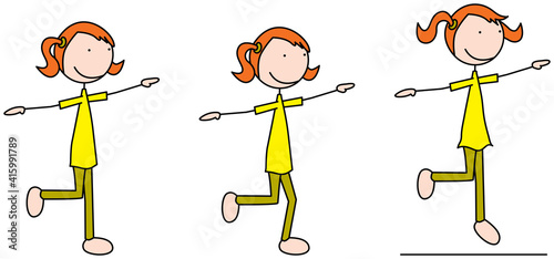 Happy kid exercises
