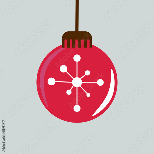 red christmas ball with ribbon