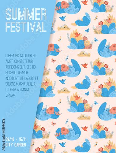 Vector poster of Summer Festival at City Park concept