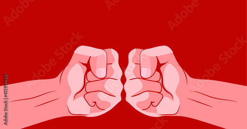 vector of male fists. flat image of two male fists.