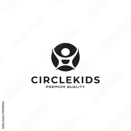 Free Download Circle Kids Hipster logo vector icon illustration simple style - GFXLoad
