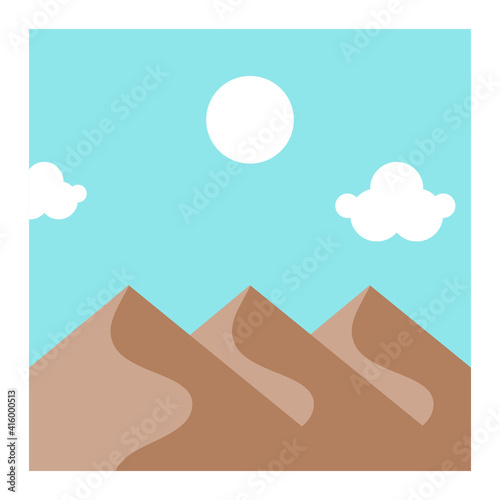 Simple Desert illustration scenery with sky background Vector 