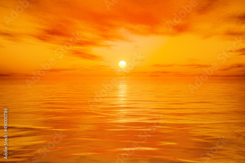 Fototapeta Naklejka Na Ścianę i Meble -  golden sunset over the ocean