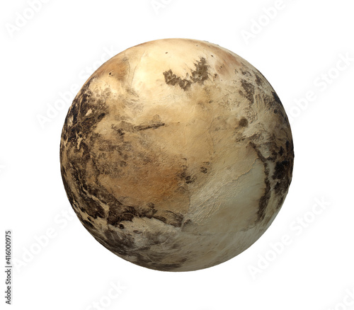 Pluto (Planet) isolated on white Background