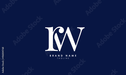 Alphabet letters Initials Monogram logo RW, WR, W and R