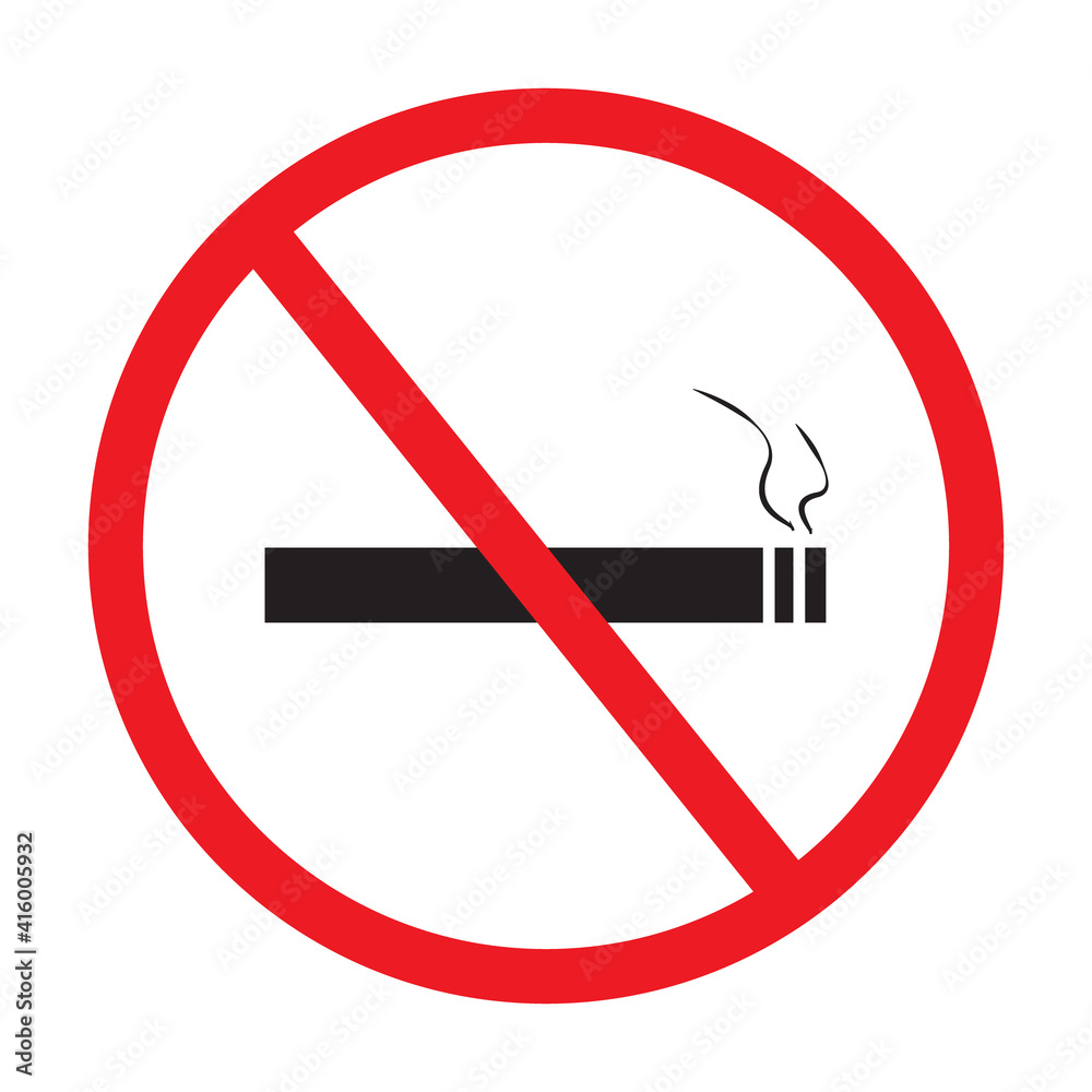No smoking sign icon on white background vector. No smoking sign icon on white background vector.