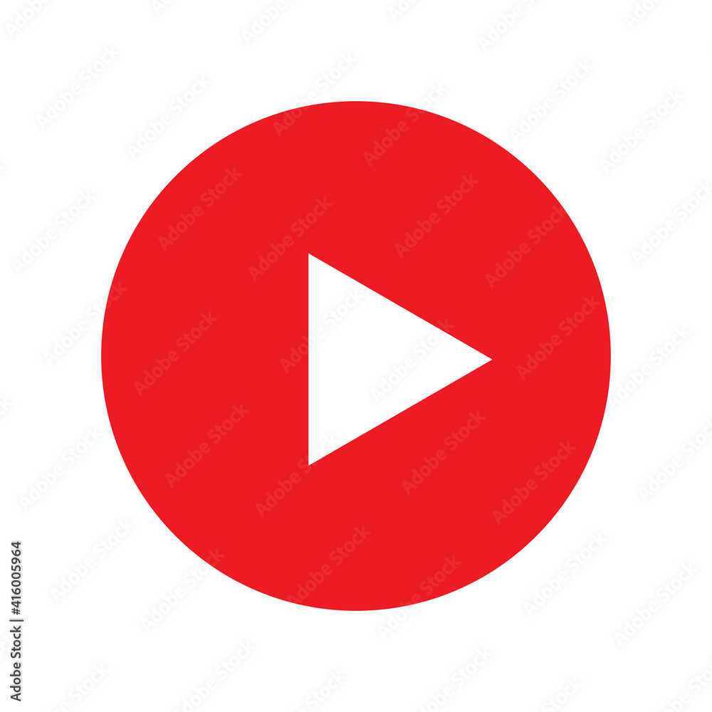 Red play button icon on white background vector. Play symbols for you website design.multimedia for video and audio. Red play button icon on white background vector. Play symbols for you website design.multimedia for video and audio.
