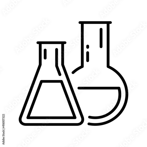 Chemical lab vector icons set. research illustration sign collection. laboratory and biotechnology symbol.