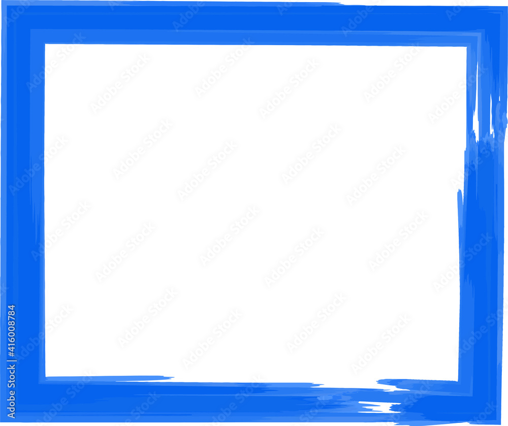 水彩で描いたシンプルな四角のフレーム素材 青 Stock Vector Adobe Stock