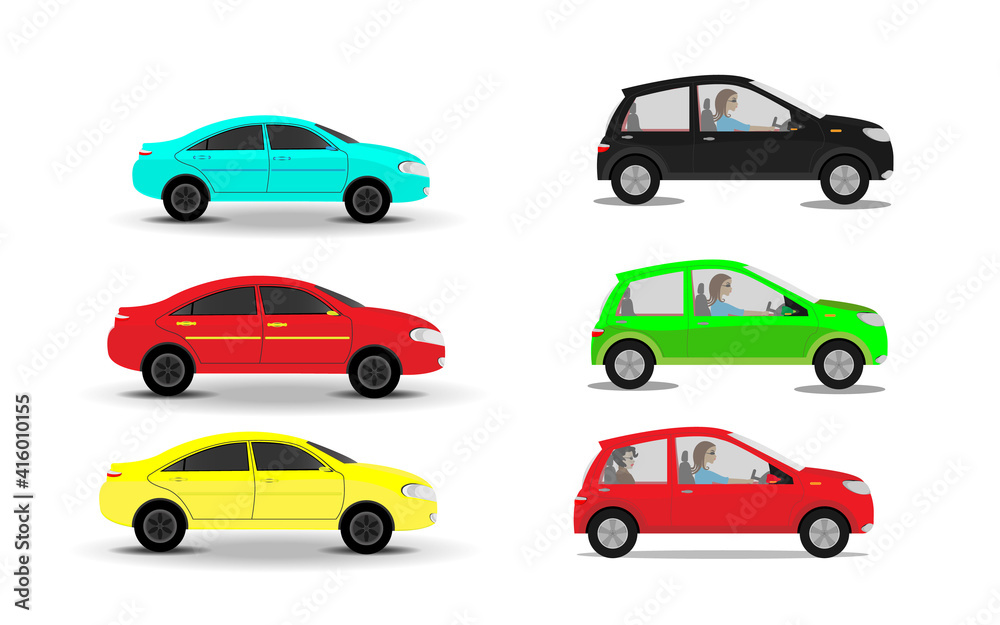 Various transportation means car vector illustration flat design