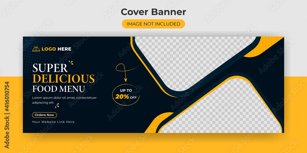 facebook cover banner food advertising discount sale offer template social media food cover post design - obrazy, fototapety, plakaty 