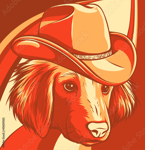 gangster dog with fedora hat vector illustration