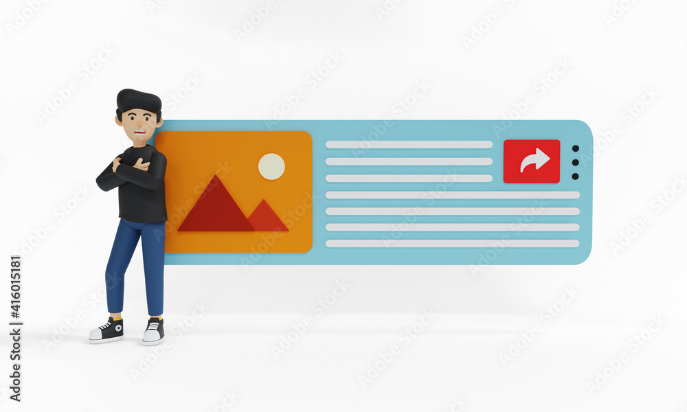 3d people illustrations cartoon for ui ux designer for design a landing ...