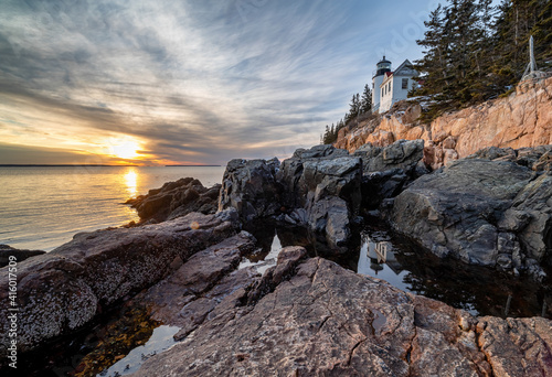  historic landmark Bass Harbor Head Light in Maine, United States photo