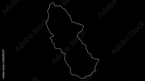 Cuscatlan El Salvador department map outline animation photo