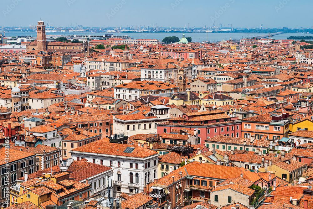 Panorama of historic houses of Venice