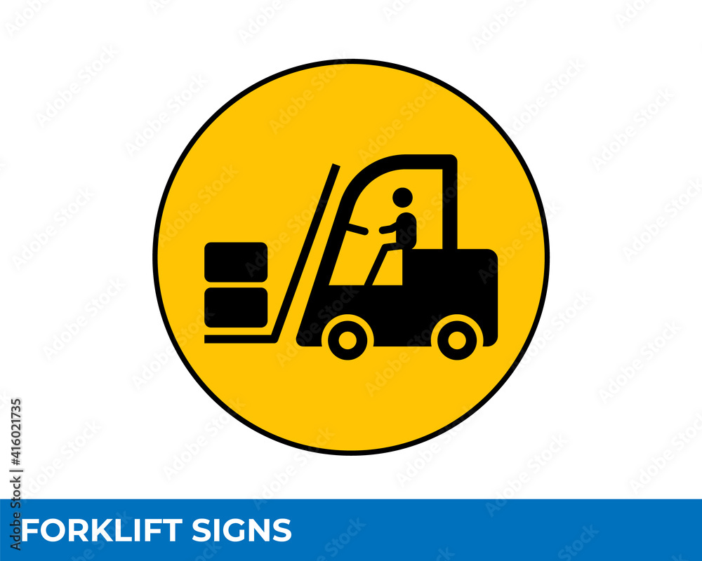 Forklift Traffic Caution Signs with Warning Message for Warehouse or