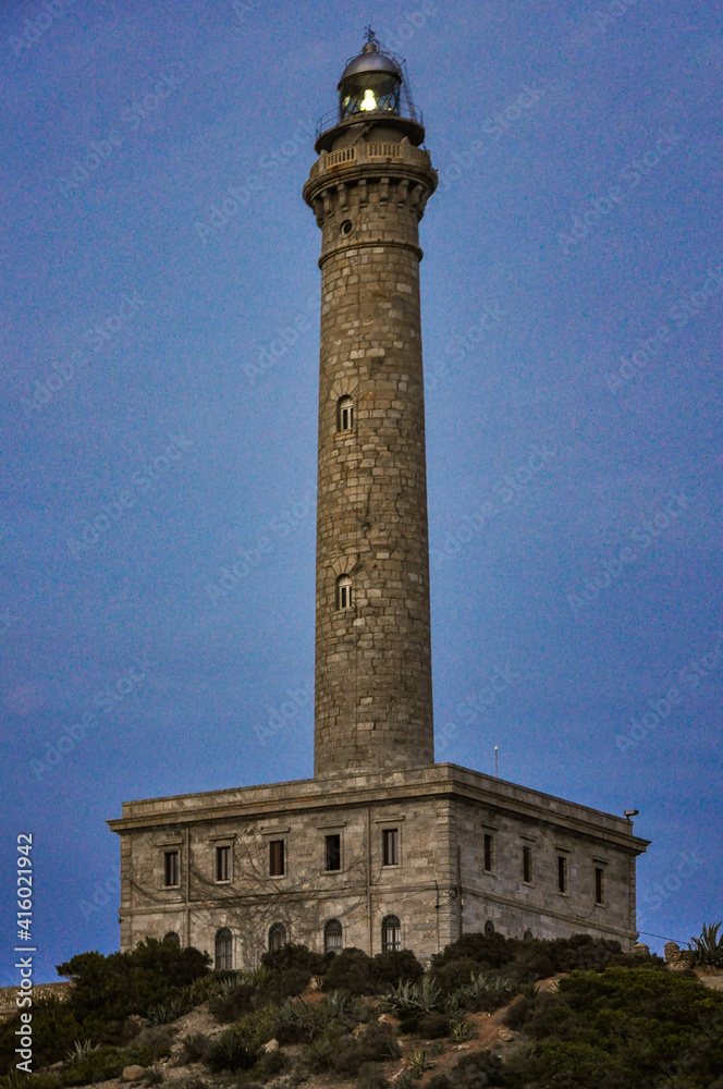 Cabo de Palos Lighthouse in the Region of Murcia, Spain