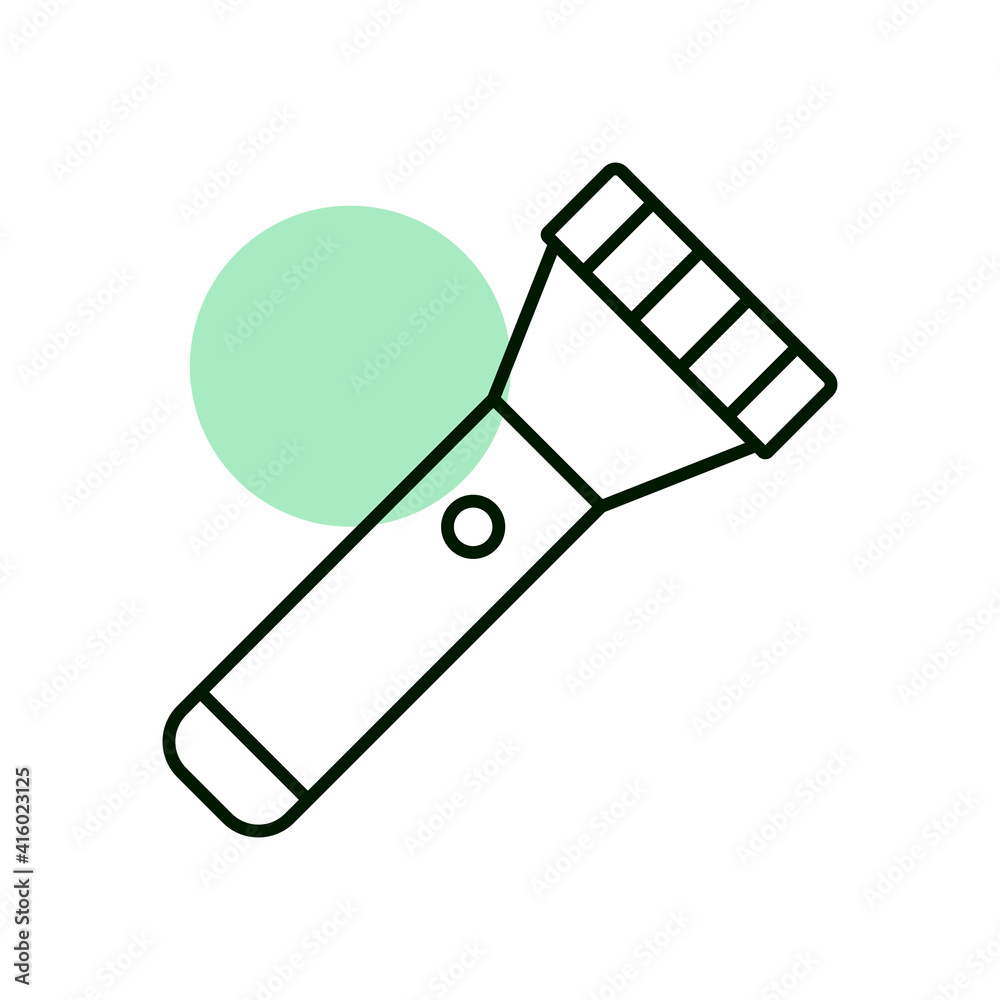 Flashlight vector icon. Camping sign