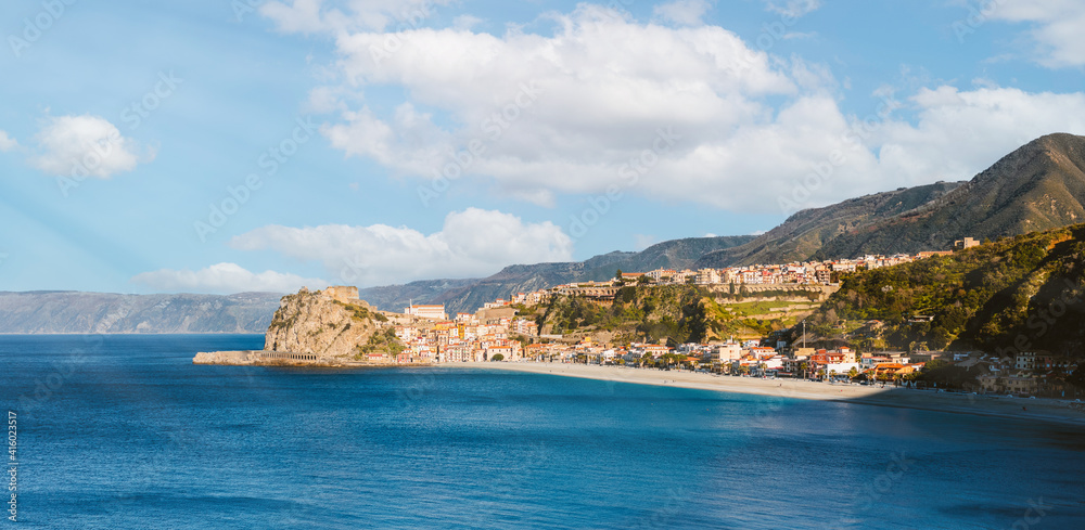Fototapeta premium Aerial view of Scilla coast. City of Reggio Calabria