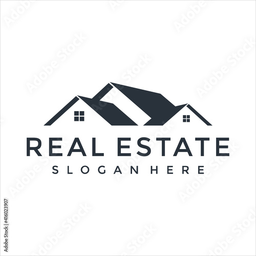 real estate building logo design vector