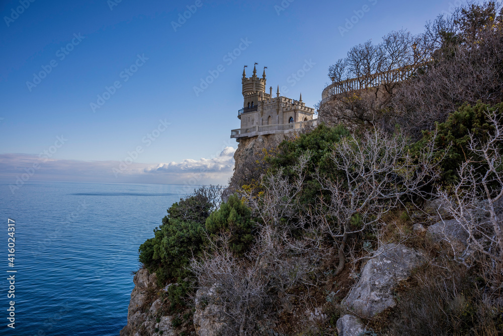 Yalta, Crimea, November 26, 2020, Swallow's Nest, views of the sea and the castle