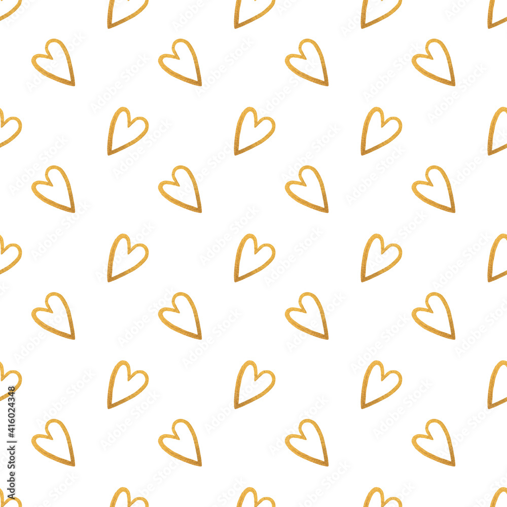 Abstract seamless pattern with hearts and polka dot gold. hand drawn style.
Trendy background on white. Perfect for paper, textile, wrapping and decoration. Abstract seamless pattern with hearts and polka dot gold. hand drawn style.
Trendy background on white. Perfect for paper, textile, wrapping and decoration.