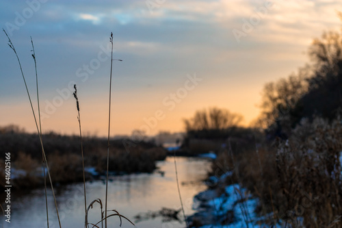 sunset on the river