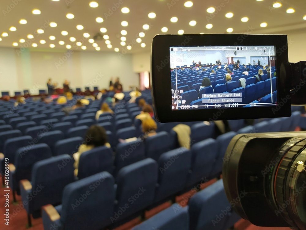 A User Reports That The Projector In The Conference Room projector screen in a conference room Stock Photo | Adobe Stock