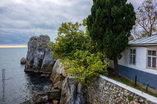 Foto Gurzuf, Crimea, November 27, 2020, Chekhov's dacha and sea view