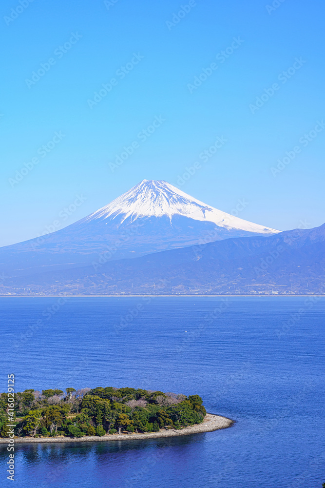 Fototapeta premium 【静岡県】大瀬崎と駿河湾越しに見る富士山
