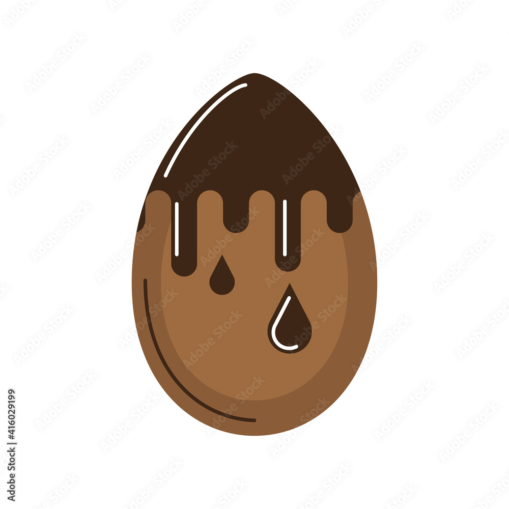 happy easter melted chocolate egg cartoon isolated style happy easter melted chocolate egg cartoon isolated style