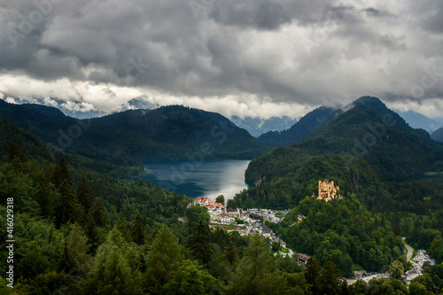 Valley with lake and mountains in Germany