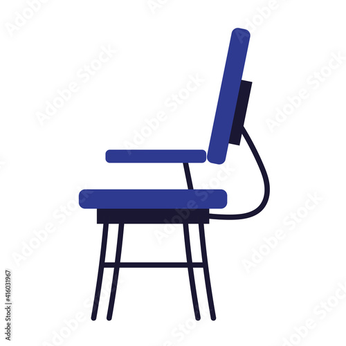 blue office chair furniture comfort on white background