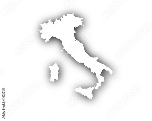 Karte von Italien mit Schatten