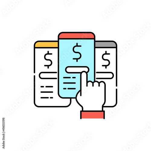 Choice of tariff plan color line icon. Pictogram for web page, mobile app