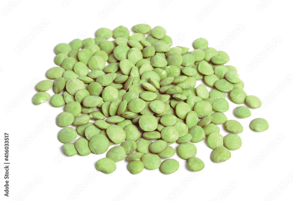 Green lentils seed or Lens culinaris or Lens esculenta. Isolated on white Green lentils seed or Lens culinaris or Lens esculenta. Isolated on white