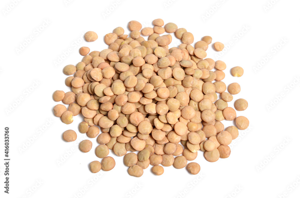 Green lentils seed or Lens culinaris or Lens esculenta. Isolated on white Green lentils seed or Lens culinaris or Lens esculenta. Isolated on white