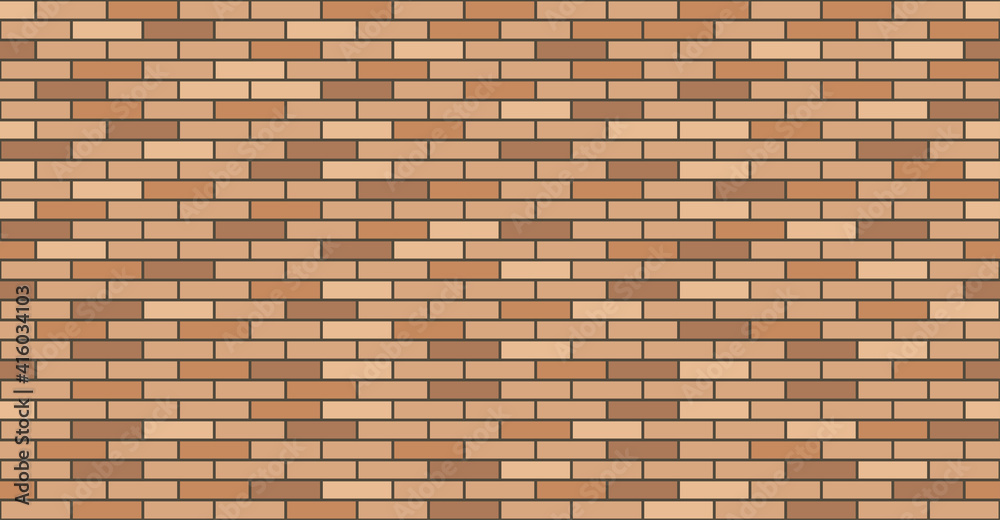 Brick wall texture. Wall masonry seamless pattern, background for house exterior facade decor. Flat brick stones, front view. Vector illustration Brick wall texture. Wall masonry seamless pattern, background for house exterior facade decor. Flat brick stones, front view. Vector illustration