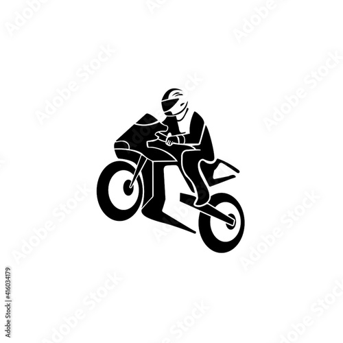 Simple Plogo motorcycle Black and White colour Vector.