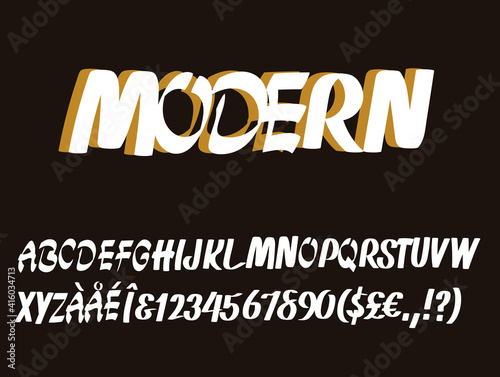 Retro modern vector font -stylized typewritten alphabet