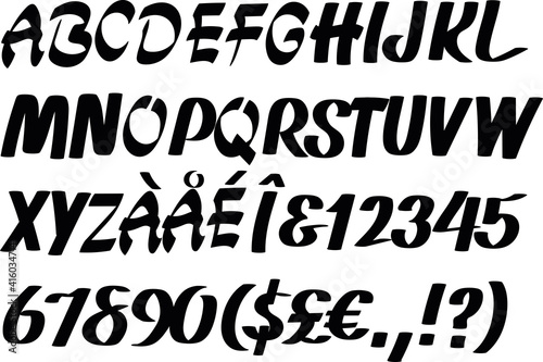Retro modern vector font -stylized typewritten alphabet