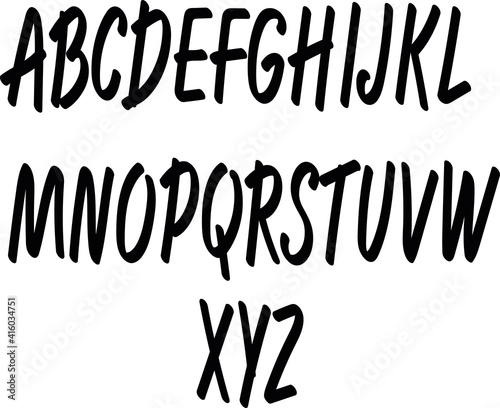 Retro modern vector font -stylized typewritten alphabet