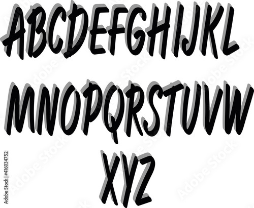 Retro modern vector font -stylized typewritten alphabet